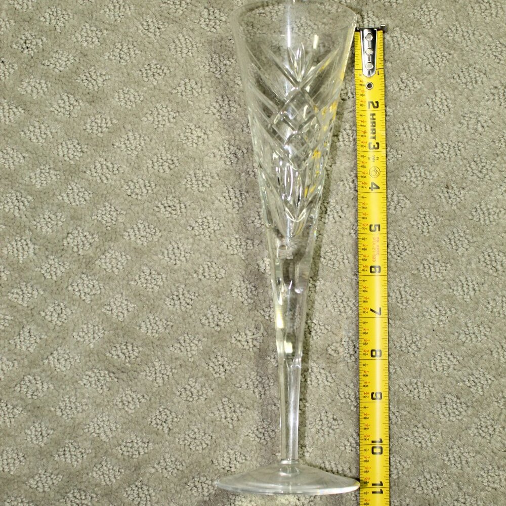 High Quality Elegant 11" Flared Trumpet Cut Crystal Champagne Toasting Flute